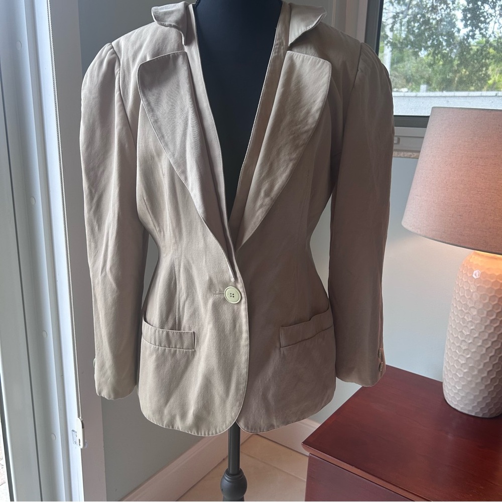 KRIZIA Vintage Women’s Linen Fitted Blazer, Made in Italy